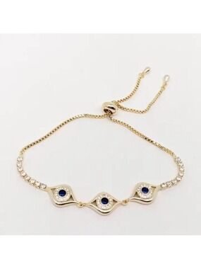 Elegant Mumm Zircon-Inlaid Evil Eye Bracelet